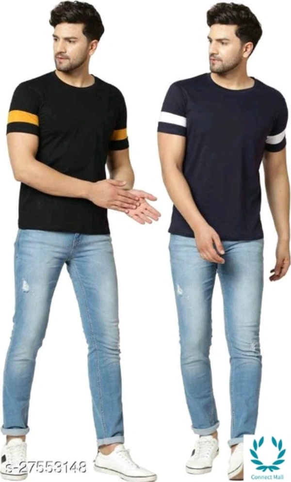 Tazo Cotton T-Shirts For Men - M, Cotton Blend, Multipack :2